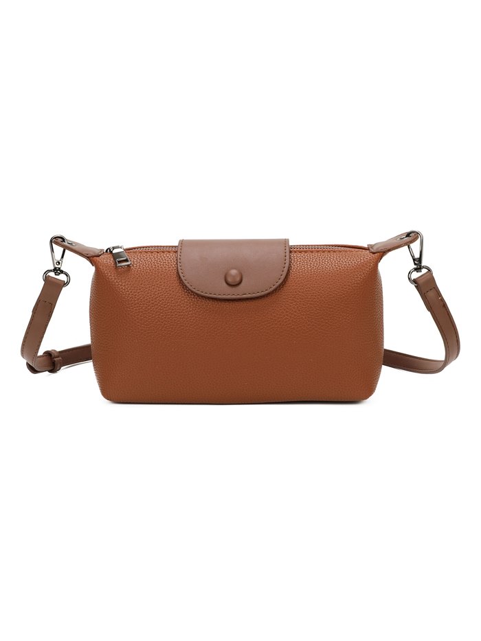 Contrast crossbody bag brown