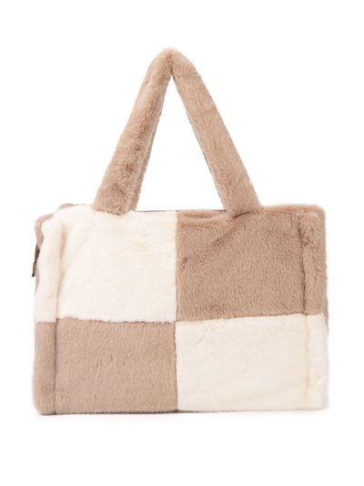 Faux fur maxi tote bag