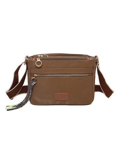 Nylon crossbody bag brown