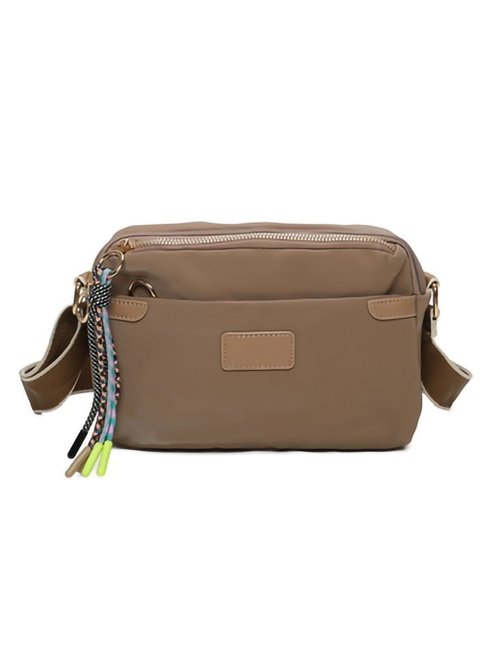 Nylon crossbody bag khaki