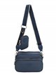 2 pieces Nylon crossbody bag + Purse blue