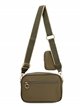 2 pieces Nylon crossbody bag + Purse green