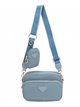 2 pieces Nylon crossbody bag + Purse l.blue