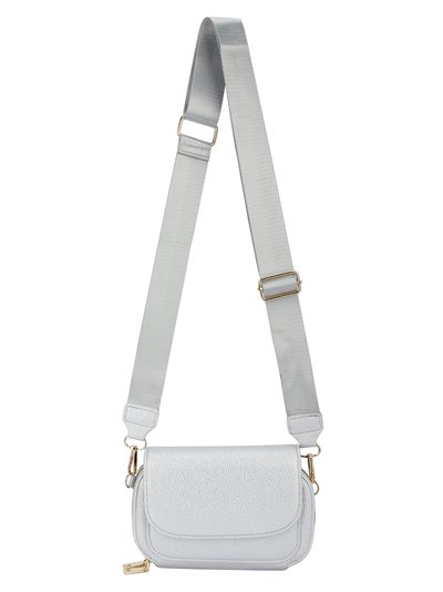 Crossbody bag with flap silver