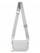 Crossbody bag with flap silver