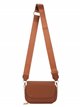 Crossbody bag with flap brown