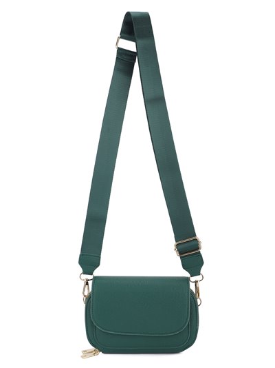 Crossbody bag with flap green