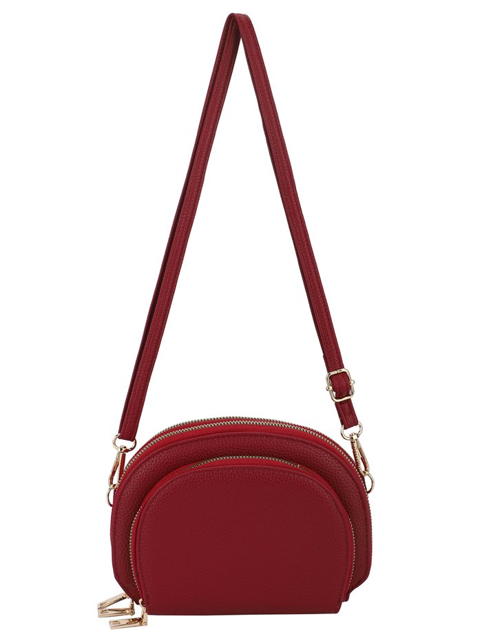 Crossbody bag with zip red