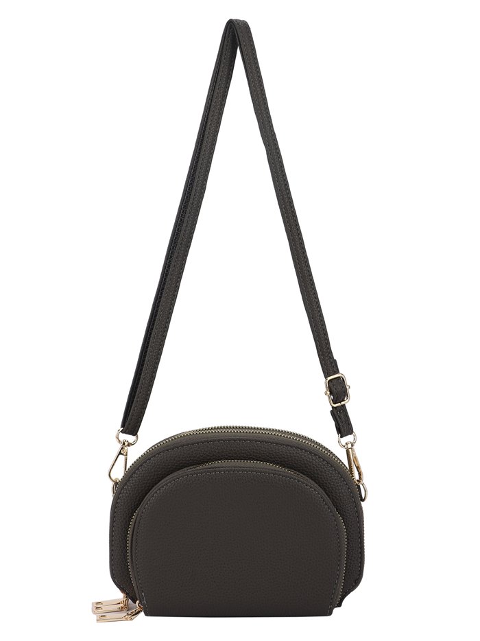 Crossbody bag with zip grey