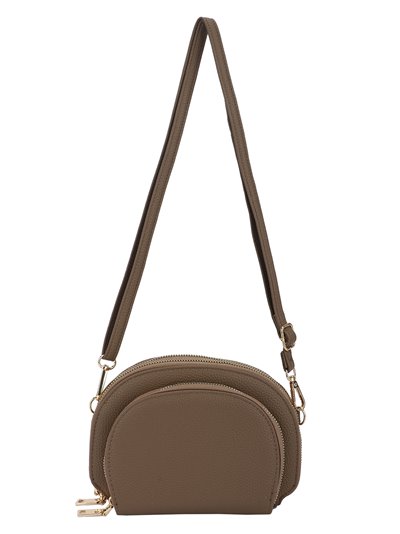 Crossbody bag with zip khaki