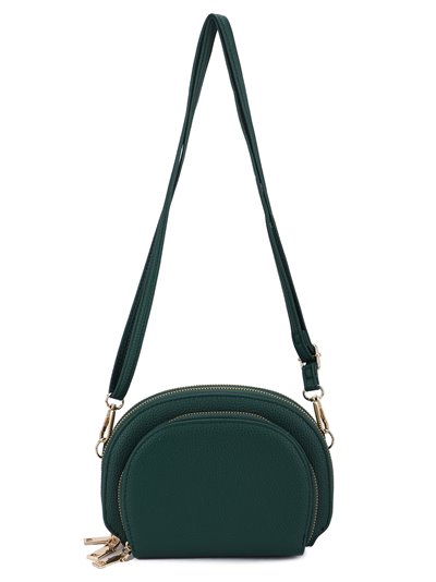 Crossbody bag with zip green