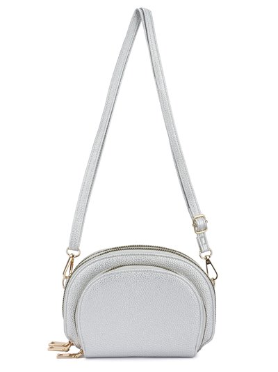 Crossbody bag with zip silver