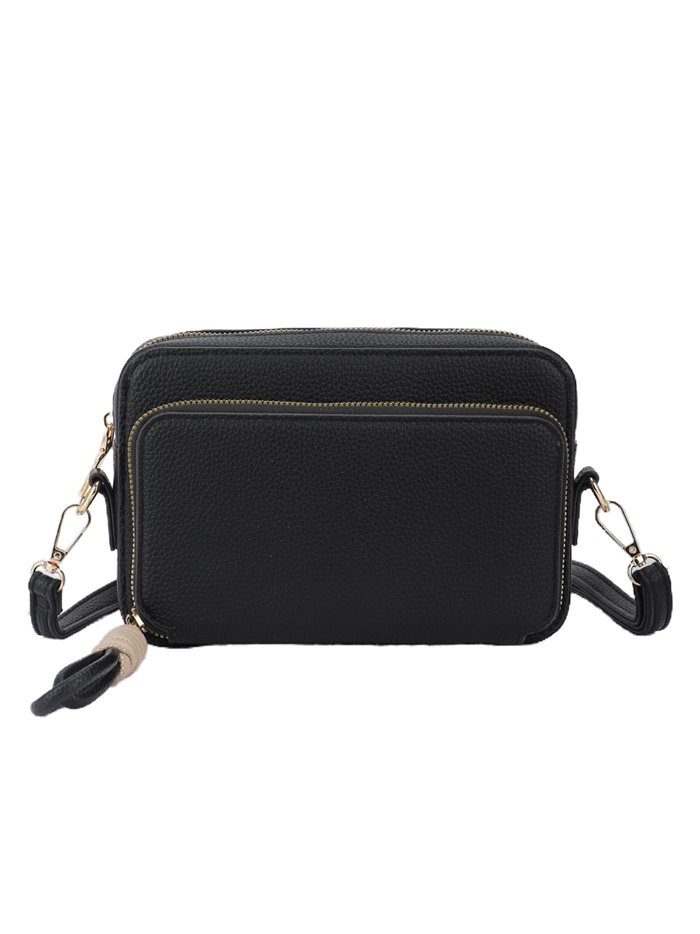 Crossbody bag with zip black