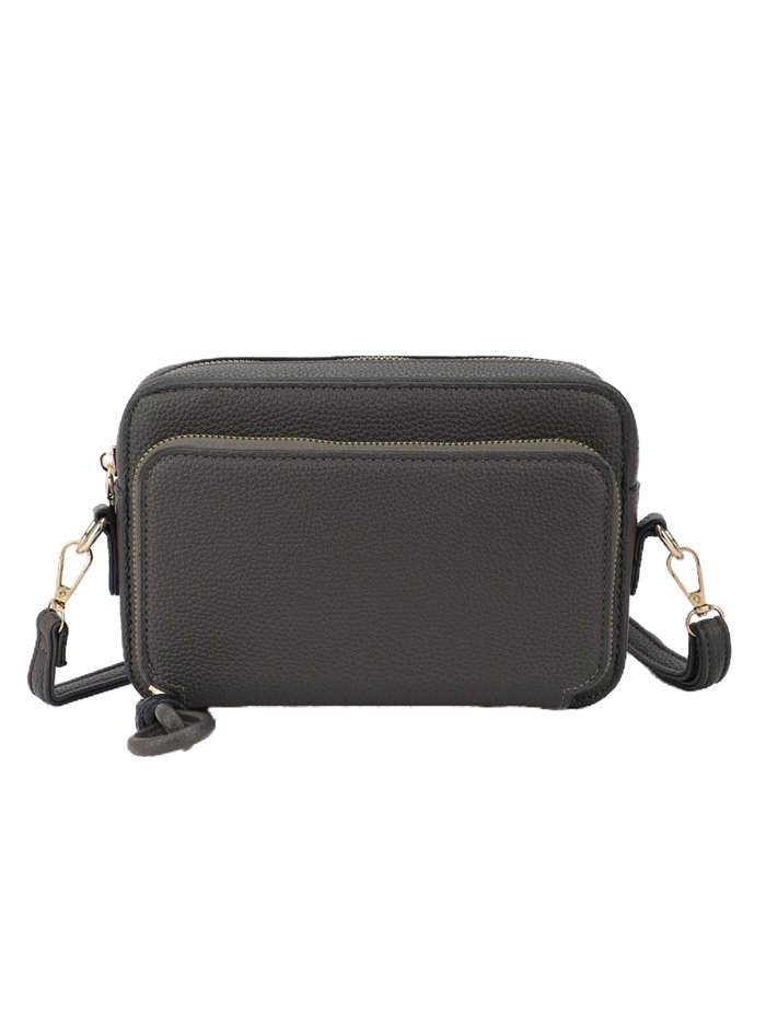 Crossbody bag with zip grey