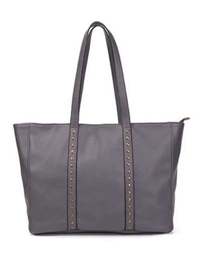 Studded tote bag grey