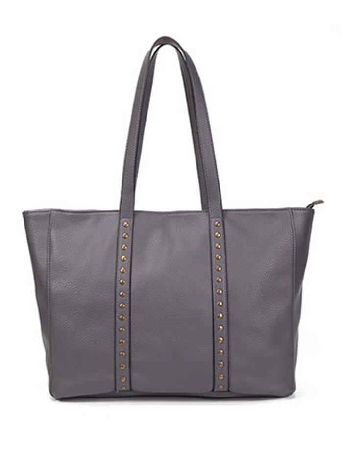 Studded tote bag grey