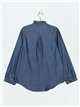 Blusa denim pliegues azul (S-XXL)