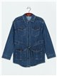 Belted denim overshirt azul (S-XXL)