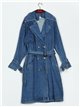 Trench largo denim botones azul (S-M-L)