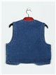 Embroidered denim waistcoat azul (S-M-L)