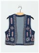 Embroidered denim waistcoat azul (S-M-L)