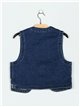 Embroidered denim waistcoat azul (S-M-L)