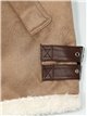 Sherpa lined faux suede waistcoat khaki-beige (S/M-L/XL)