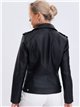 Chaqueta biker efecto piel pelo black (M-L-XL-XXL)