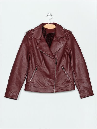 Faux leather biker jacket wine (M-L-XL-XXL)