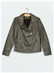 Faux leather biker jacket green (M-L-XL-XXL)