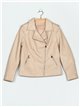 Faux leather biker jacket beige (M-L-XL-2XL)