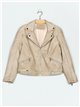 Chaqueta efecto piel beige (S-M-L-XL)