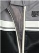 Striped faux leather jacket gray-white-black (S-M-L-XL)