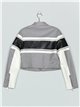 Chaqueta franjas efecto piel gray-white-black (S-M-L-XL)