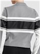 Striped faux leather jacket gray-white-black (S-M-L-XL)