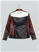 Faux leather racing jacket black-wine-white (S-M-L-XL)