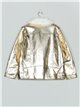 Metallic thread faux leather biker jacket golden (S/M-M/L)