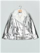 Chaqueta biker efecto piel metalizada silver (S/M-M/L)