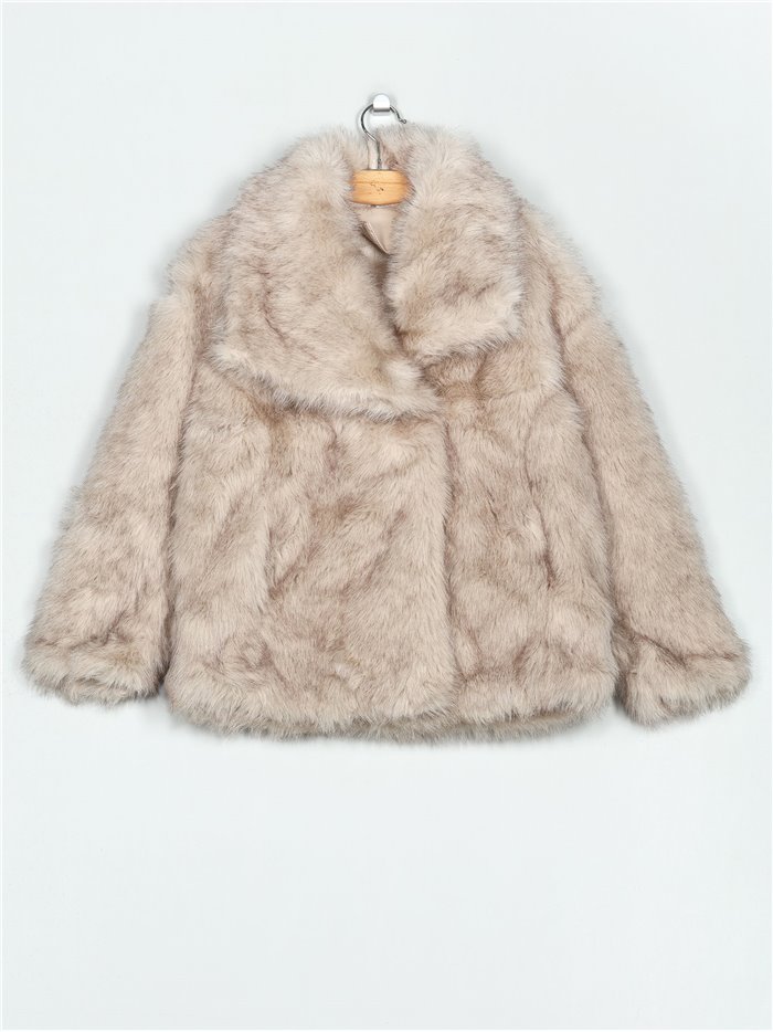 Oversized faux fur jacket light-gray (S-M-L)