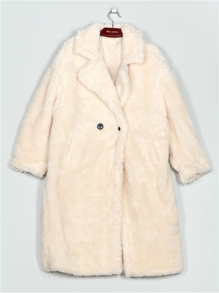 Oversized sherpa coat beige (S-M-L)