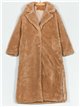 Faux fur coat khaki (S-M-L)