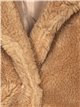 Faux fur coat khaki (S-M-L)