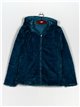 Reversible faux fur down puffer jacket sea-blue (M-XXL)