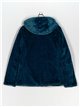 Reversible faux fur down puffer jacket sea-blue (M-XXL)