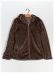 Reversible faux fur down puffer jacket coffee (M-XXL)