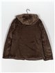 Reversible faux fur down puffer jacket coffee (M-XXL)