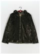 Reversible faux fur down puffer jacket dark-green (M-XXL)