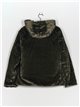 Reversible faux fur down puffer jacket dark-green (M-XXL)