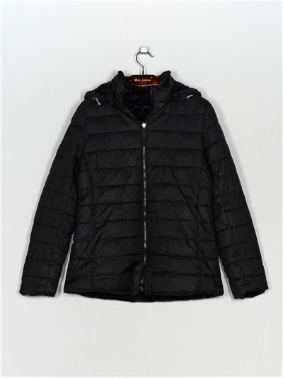 Anorak reversible pelo capucha black (M-XXL)