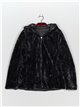 Reversible faux fur down puffer jacket black (M-XXL)